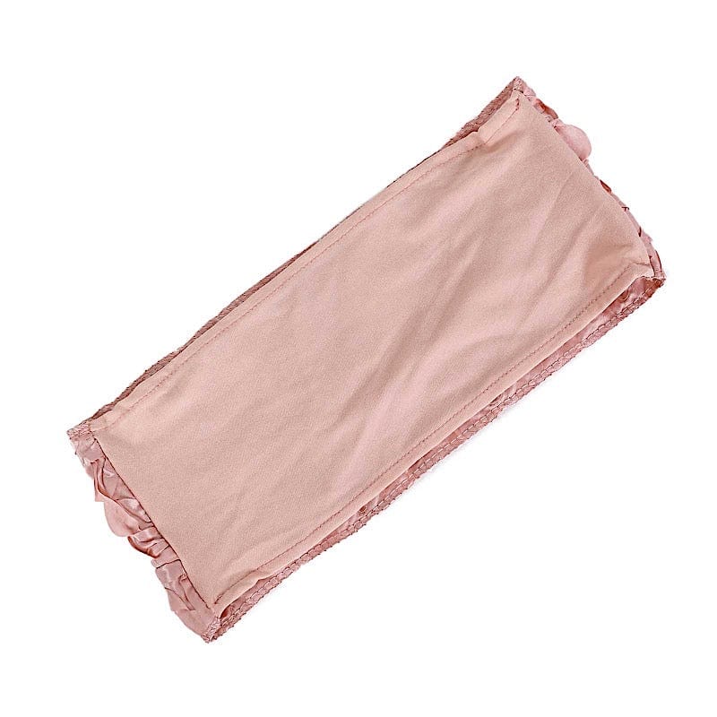 5 pcs Satin Rosette Fitted Spandex Chair Sashes