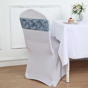 5 pcs Satin Rosette Fitted Spandex Chair Sashes
