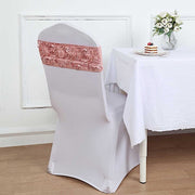 5 pcs Satin Rosette Fitted Spandex Chair Sashes