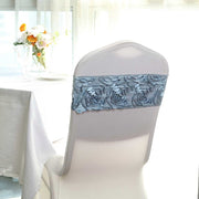 5 pcs Satin Rosette Fitted Spandex Chair Sashes