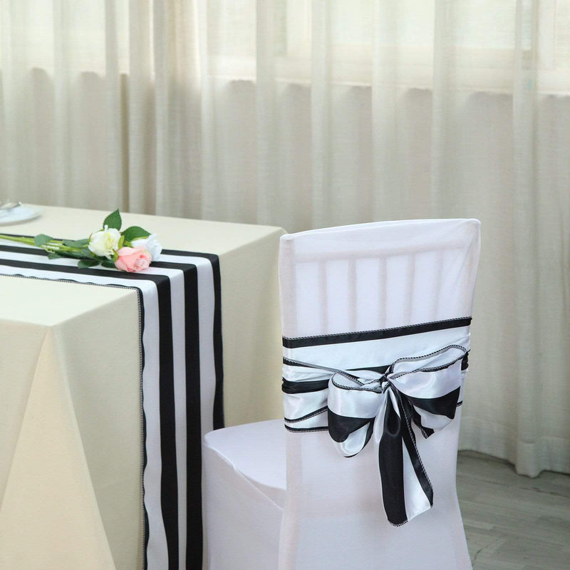 5 pcs Satin Stripe Chair Sashes
