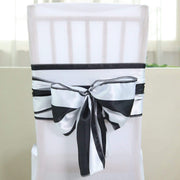 5 pcs Satin Stripe Chair Sashes SASH_15_BLK