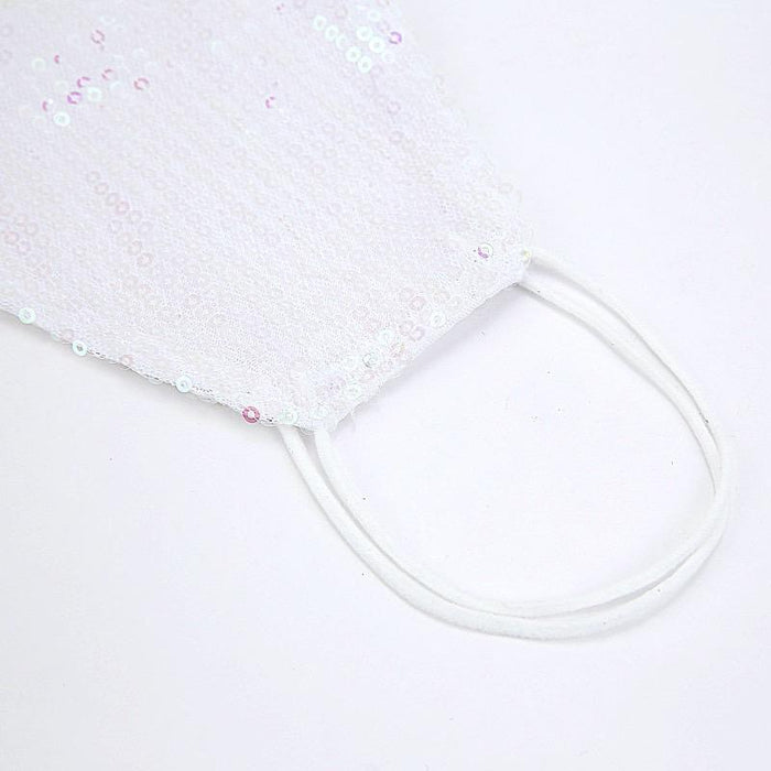 5 pcs Sequined Cotton Face Masks Washable Protective Covers - White CARE_MASK04_WHT