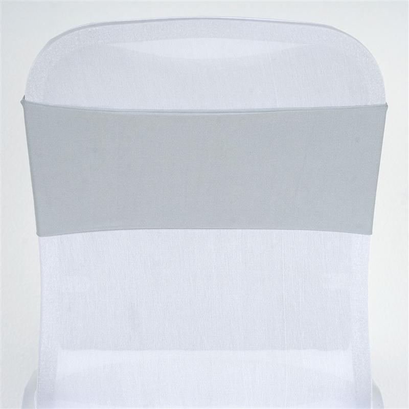 5 pcs Spandex Chair Sashes SASHP_SPX_SILV