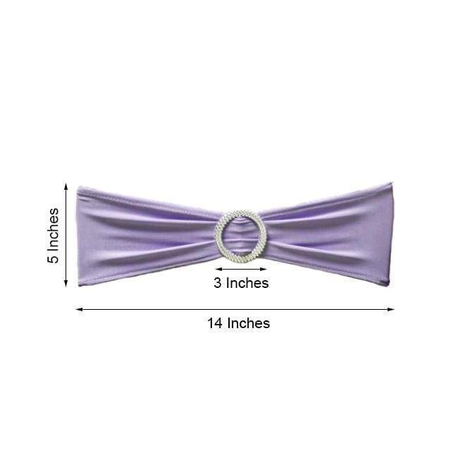 5 pcs Spandex Chair Sashes with Silver Round Buckle Brooches