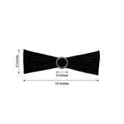 5 pcs Spandex Chair Sashes with Silver Round Buckle Brooches