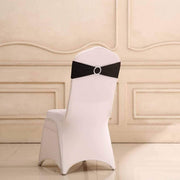 5 pcs Spandex Chair Sashes with Silver Round Buckle Brooches