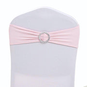 5 pcs Spandex Chair Sashes with Silver Round Buckle Brooches
