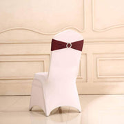 5 pcs Spandex Chair Sashes with Silver Round Buckle Brooches