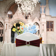 5 pcs Spandex Chair Sashes with Silver Round Buckle Brooches
