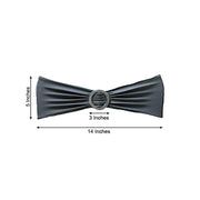 5 pcs Spandex Chair Sashes with Silver Round Buckle Brooches