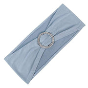 5 pcs Spandex Chair Sashes with Silver Round Buckle Brooches