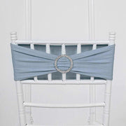 5 pcs Spandex Chair Sashes with Silver Round Buckle Brooches