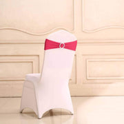 5 pcs Spandex Chair Sashes with Silver Round Buckle Brooches