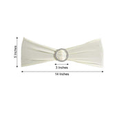 5 pcs Spandex Chair Sashes with Silver Round Buckle Brooches