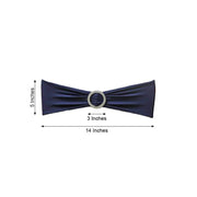 5 pcs Spandex Chair Sashes with Silver Round Buckle Brooches
