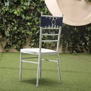 5 pcs Spandex Chair Sashes with Silver Round Buckle Brooches