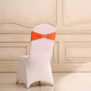 5 pcs Spandex Chair Sashes with Silver Round Buckle Brooches