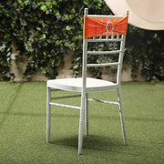 5 pcs Spandex Chair Sashes with Silver Round Buckle Brooches