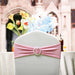 5 pcs Spandex Chair Sashes with Silver Round Buckle Brooches