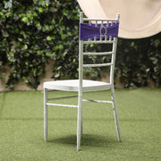 5 pcs Spandex Chair Sashes with Silver Round Buckle Brooches