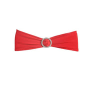 5 pcs Spandex Chair Sashes with Silver Round Buckle Brooches