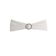 5 pcs Spandex Chair Sashes with Silver Round Buckle Brooches