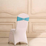 5 pcs Spandex Chair Sashes with Silver Round Buckle Brooches
