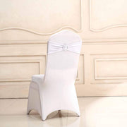5 pcs Spandex Chair Sashes with Silver Round Buckle Brooches