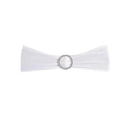 5 pcs Spandex Chair Sashes with Silver Round Buckle Brooches