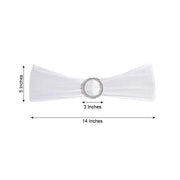 5 pcs Spandex Chair Sashes with Silver Round Buckle Brooches