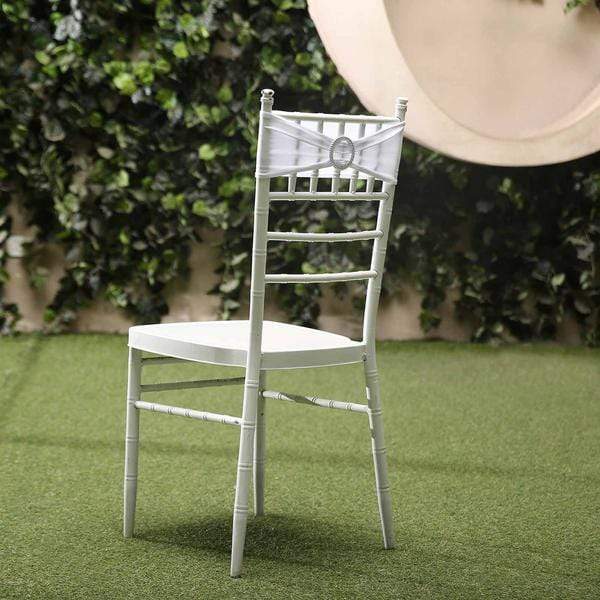 5 pcs Spandex Chair Sashes with Silver Round Buckle Brooches