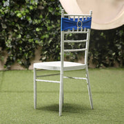 5 pcs Spandex Chair Sashes with Silver Round Buckle Brooches