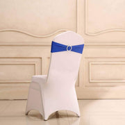 5 pcs Spandex Chair Sashes with Silver Round Buckle Brooches