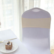 5 pcs Spandex Chair Sashes with Silver Round Buckle Brooches