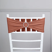 5 pcs Spandex Chair Sashes with Silver Round Buckle Brooches