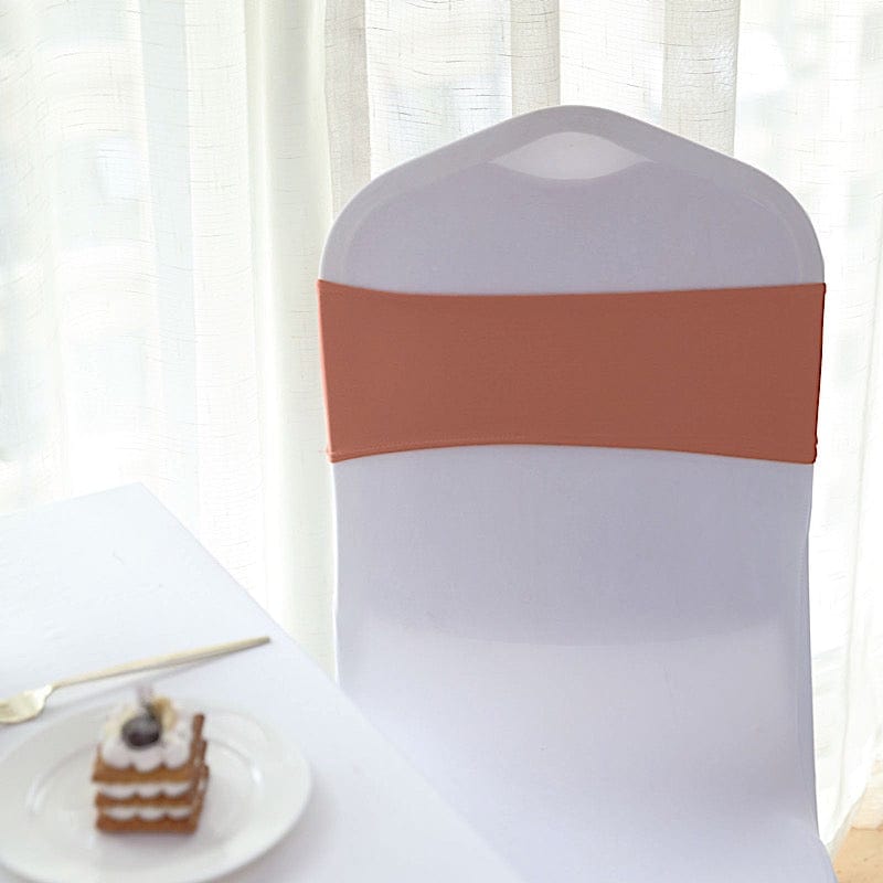 5 pcs Spandex Chair Sashes with Silver Round Buckle Brooches