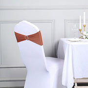 5 pcs Spandex Chair Sashes with Silver Round Buckle Brooches