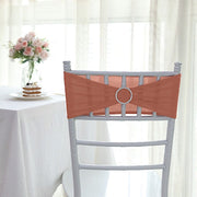 5 pcs Spandex Chair Sashes with Silver Round Buckle Brooches