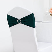 5 pcs Spandex Chair Sashes with Silver Round Buckle Brooches