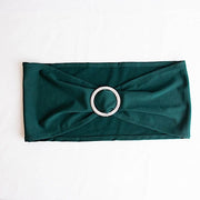 5 pcs Spandex Chair Sashes with Silver Round Buckle Brooches