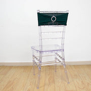 5 pcs Spandex Chair Sashes with Silver Round Buckle Brooches