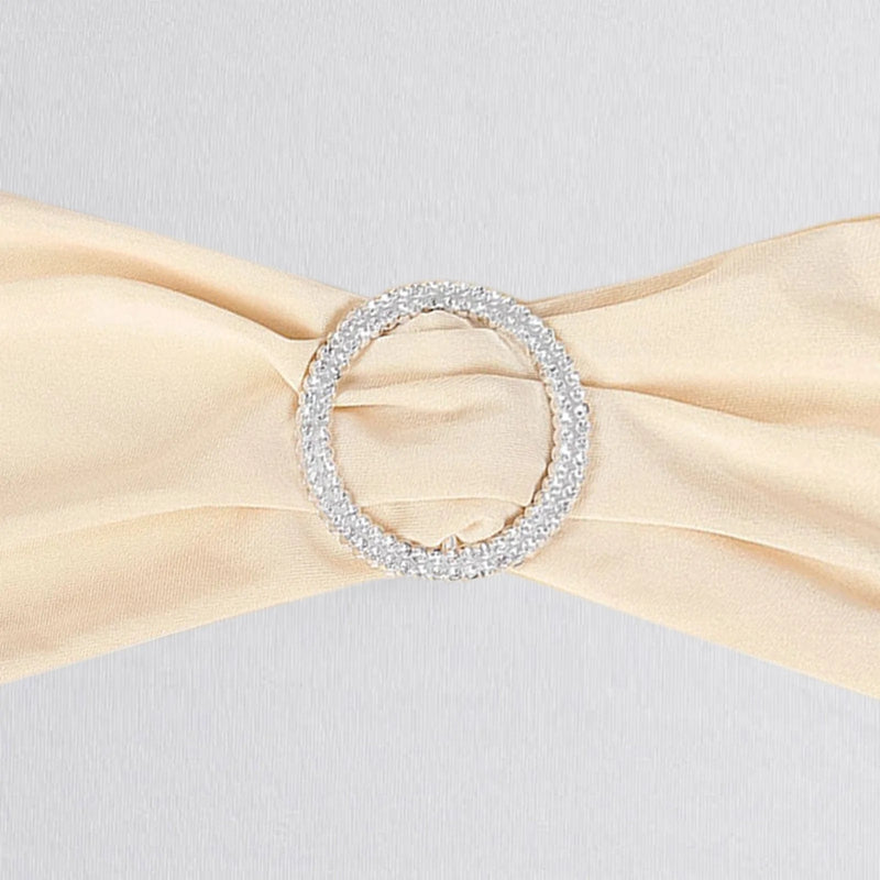 5 pcs Spandex Chair Sashes with Silver Round Buckle Brooches SASHP_SPX03_081