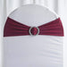 5 pcs Spandex Chair Sashes with Silver Round Buckle Brooches SASHP_SPX03_BURG