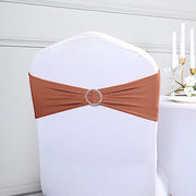 5 pcs Spandex Chair Sashes with Silver Round Buckle Brooches SASHP_SPX03_TERC