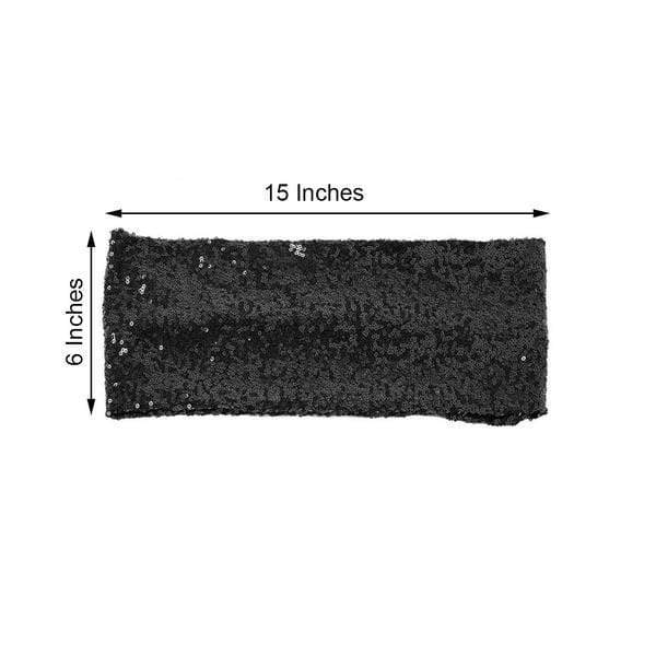 5 pcs Spandex Sequined Chair Sashes