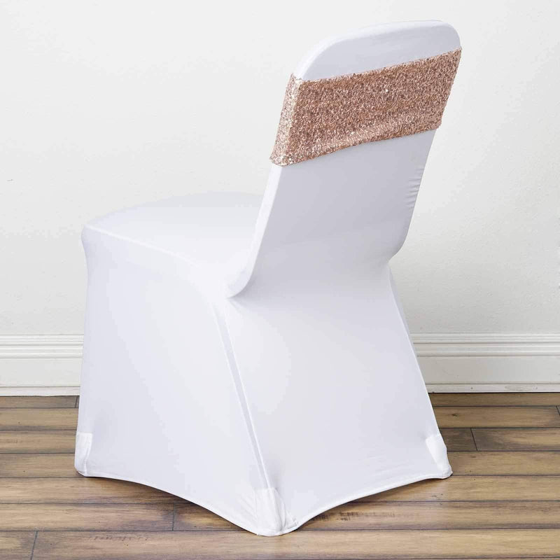 5 pcs Spandex Sequined Chair Sashes