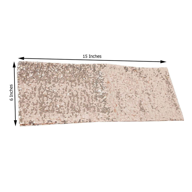 5 pcs Spandex Sequined Chair Sashes