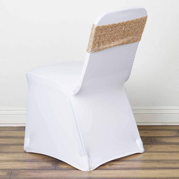 5 pcs Spandex Sequined Chair Sashes