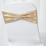 5 pcs Spandex Sequined Chair Sashes